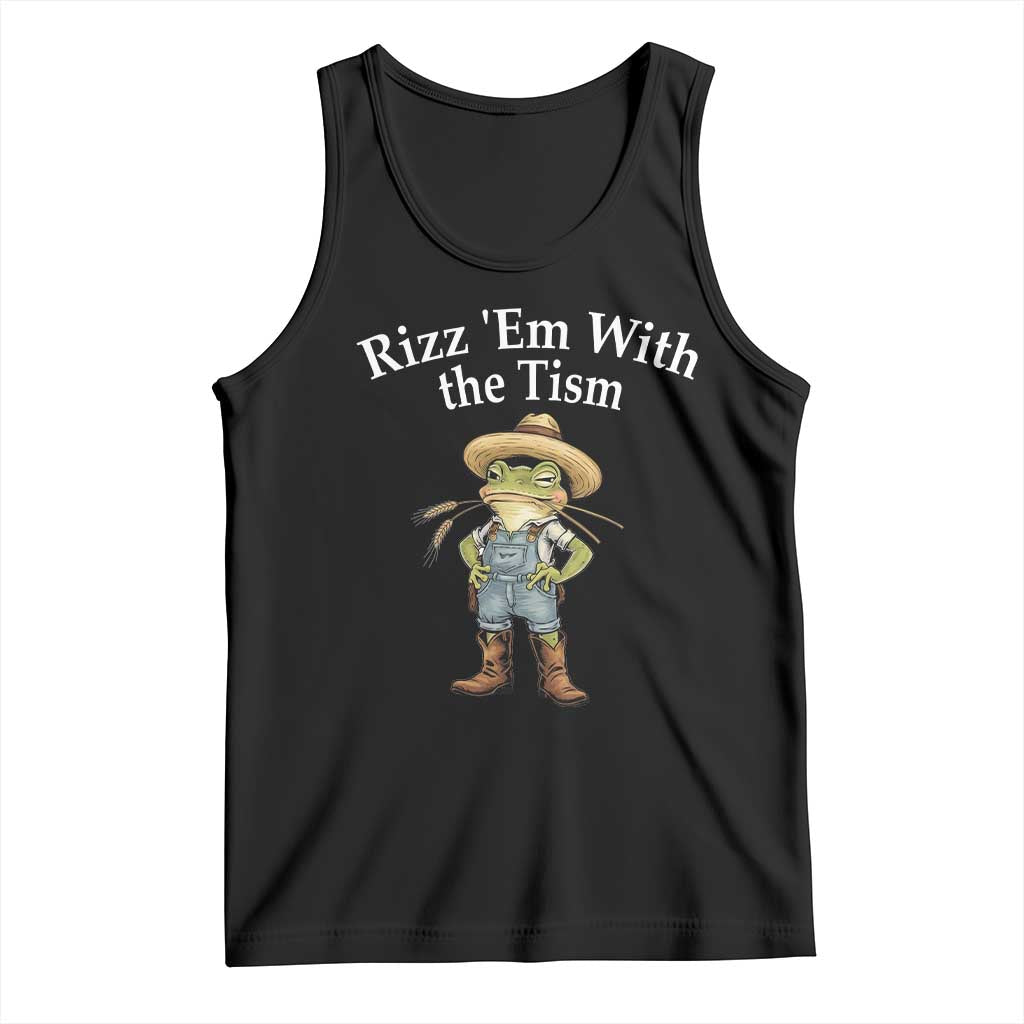 Autism Frog Tank Top Funny Rizz Em With The Tism - Wonder Print Shop