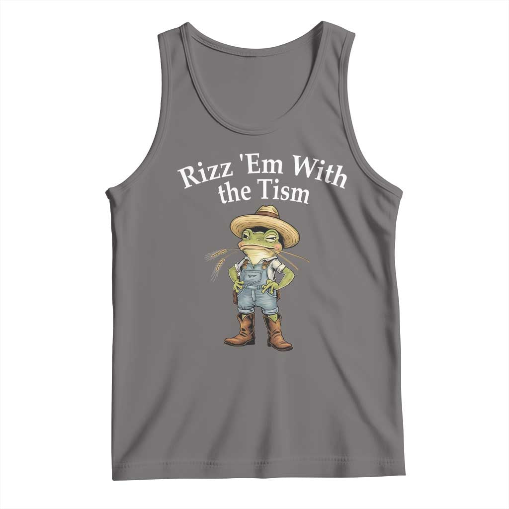 Autism Frog Tank Top Funny Rizz Em With The Tism - Wonder Print Shop