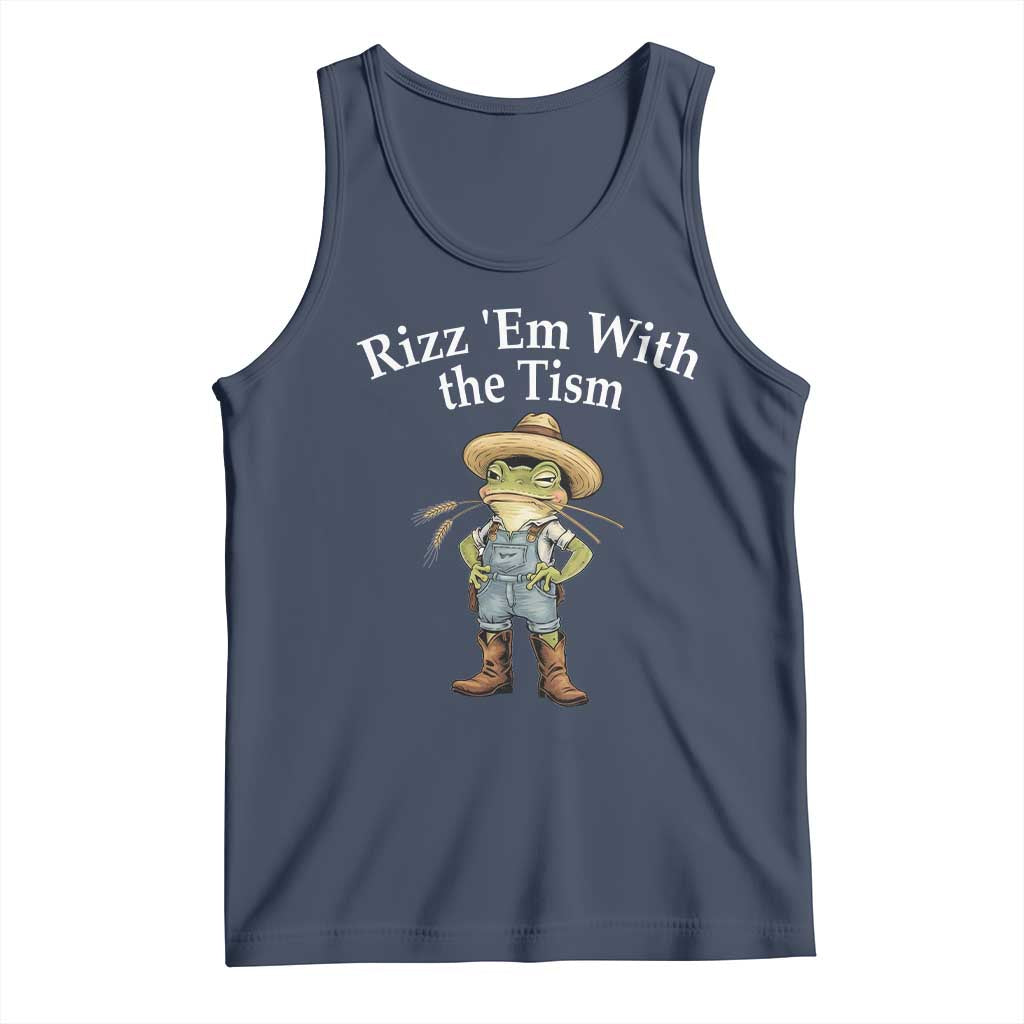 Autism Frog Tank Top Funny Rizz Em With The Tism - Wonder Print Shop