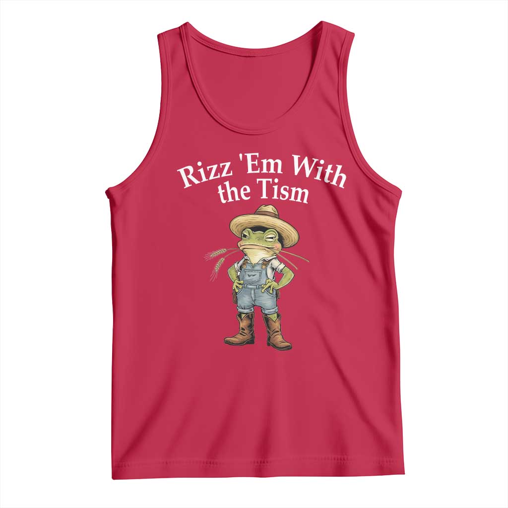 Autism Frog Tank Top Funny Rizz Em With The Tism - Wonder Print Shop