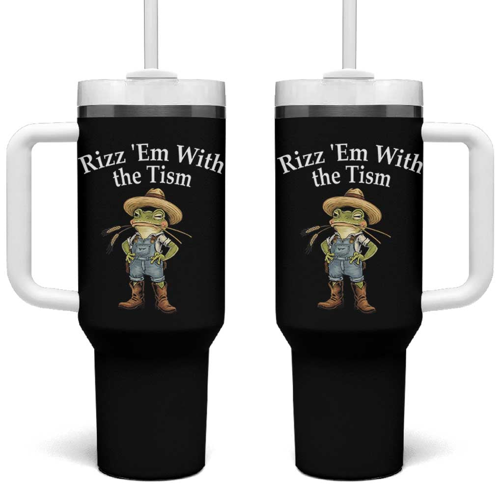 Autism Frog Tumbler With Handle Funny Rizz Em With The Tism