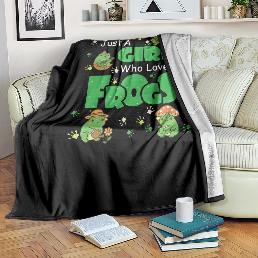 Just A Girl Who Loves Frogs Gift Throw Blanket - Wonder Print Shop