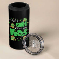 Just A Girl Who Loves Frogs Gift 4 in 1 Can Cooler Tumbler