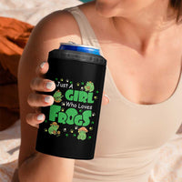 Just A Girl Who Loves Frogs Gift 4 in 1 Can Cooler Tumbler