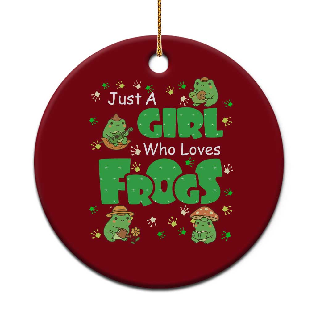 Just A Girl Who Loves Frogs Gift Ceramic Ornament - Wonder Print Shop