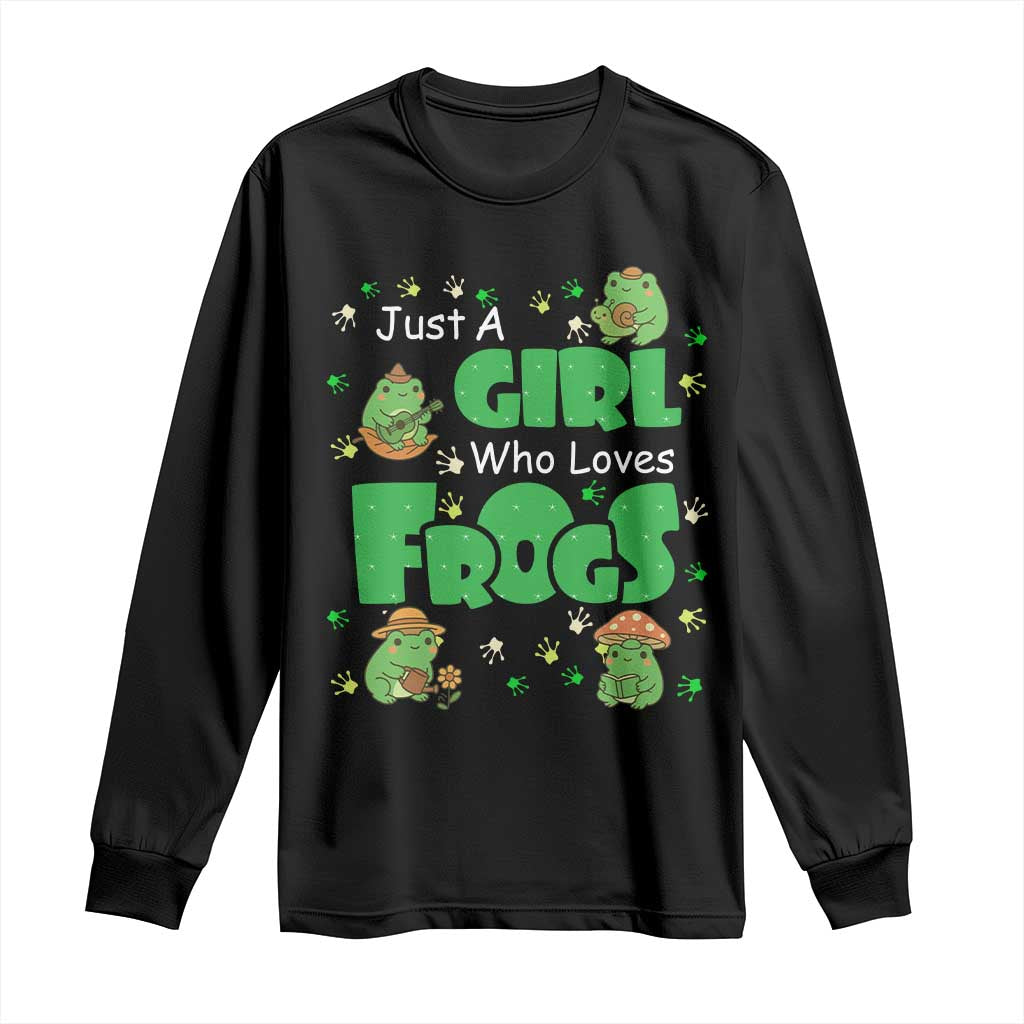 Just A Girl Who Loves Frogs Gift Long Sleeve Shirt - Wonder Print Shop