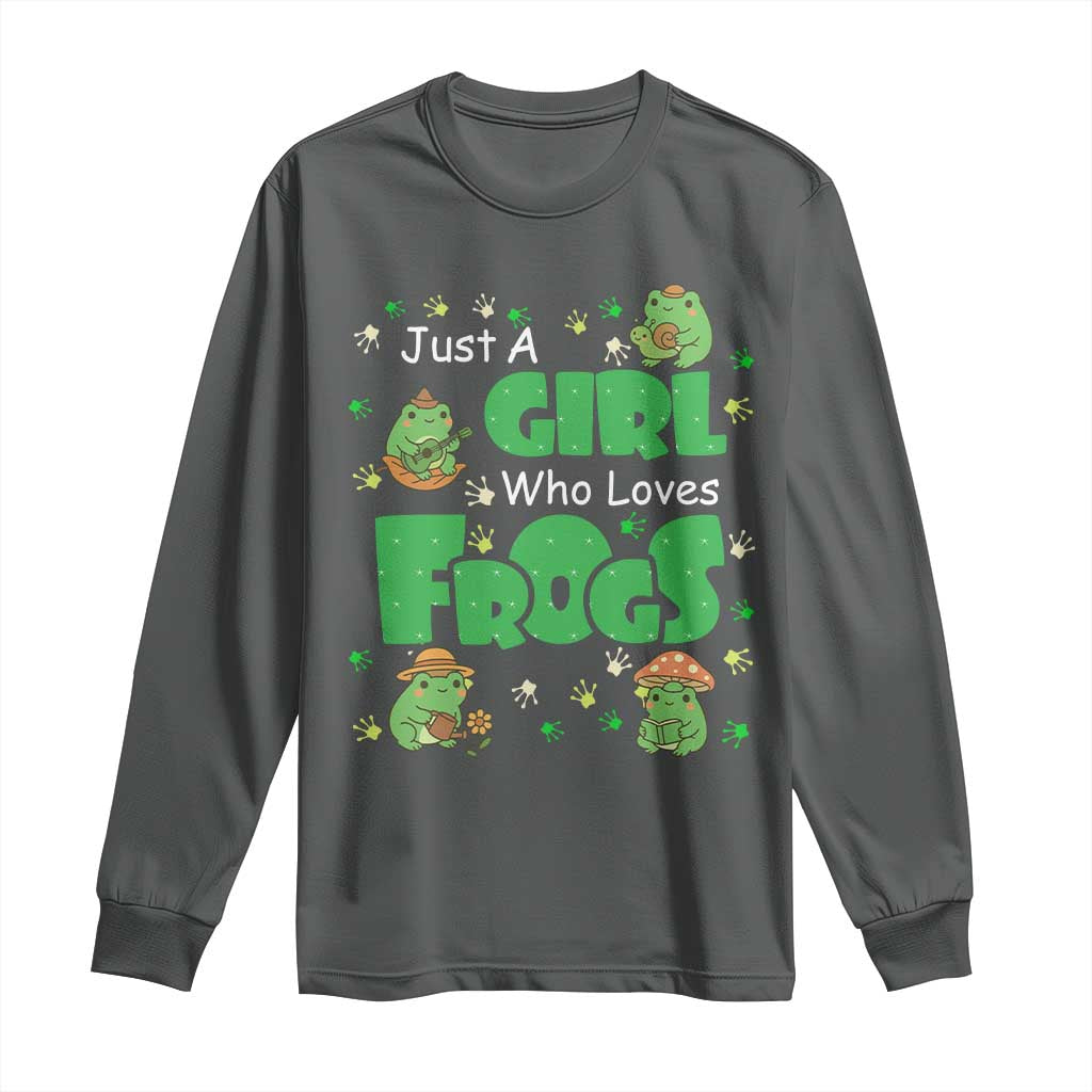 Just A Girl Who Loves Frogs Gift Long Sleeve Shirt - Wonder Print Shop