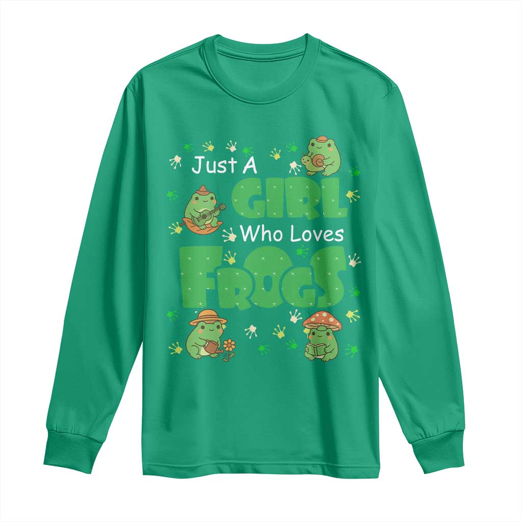 Just A Girl Who Loves Frogs Gift Long Sleeve Shirt - Wonder Print Shop