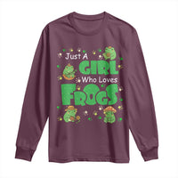 Just A Girl Who Loves Frogs Gift Long Sleeve Shirt - Wonder Print Shop