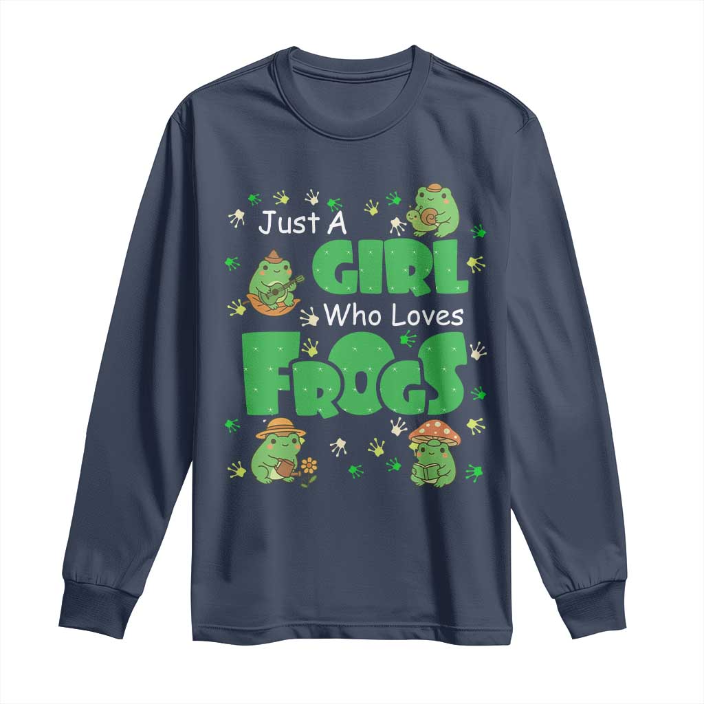 Just A Girl Who Loves Frogs Gift Long Sleeve Shirt - Wonder Print Shop