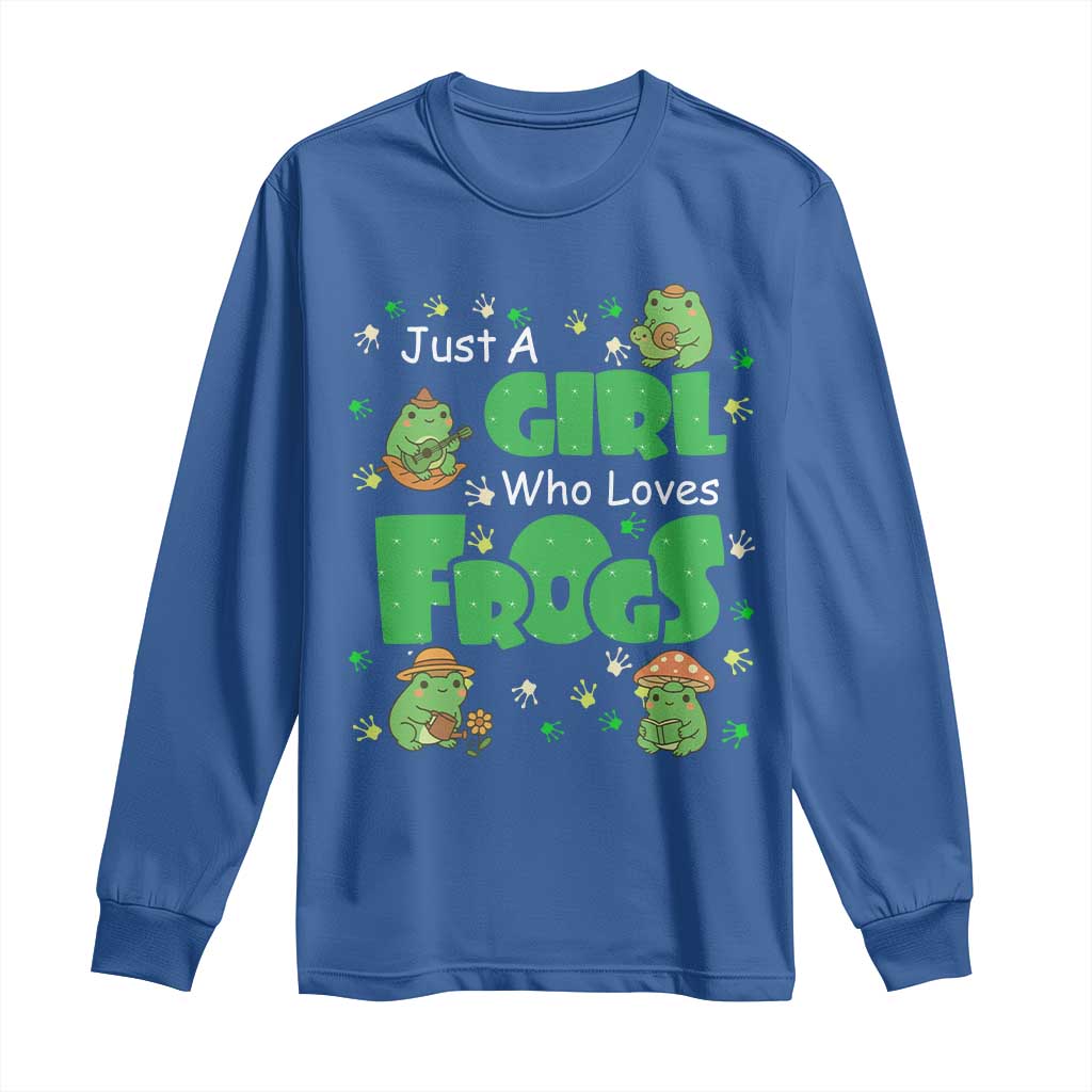 Just A Girl Who Loves Frogs Gift Long Sleeve Shirt - Wonder Print Shop
