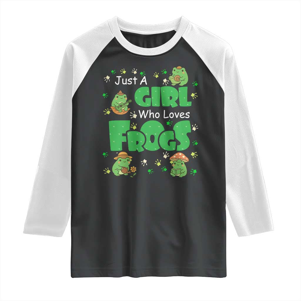 Just A Girl Who Loves Frogs Gift Raglan Shirt - Wonder Print Shop
