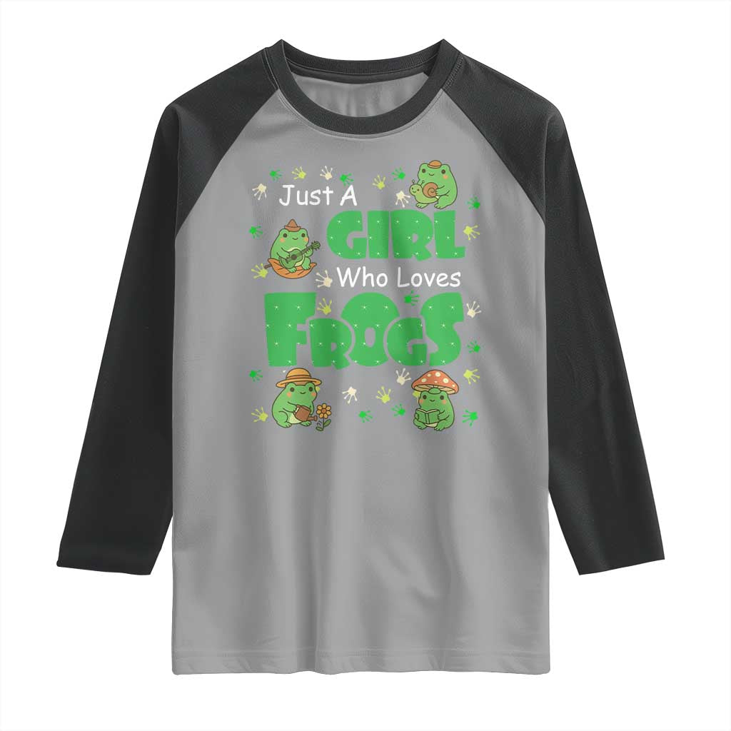 Just A Girl Who Loves Frogs Gift Raglan Shirt - Wonder Print Shop