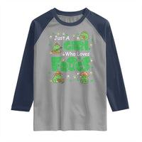 Just A Girl Who Loves Frogs Gift Raglan Shirt - Wonder Print Shop