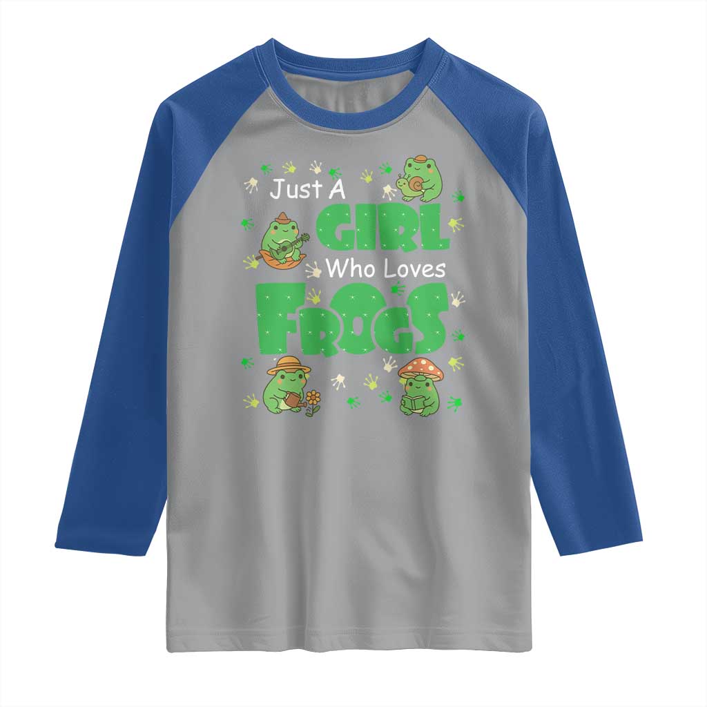 Just A Girl Who Loves Frogs Gift Raglan Shirt - Wonder Print Shop