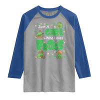 Just A Girl Who Loves Frogs Gift Raglan Shirt - Wonder Print Shop