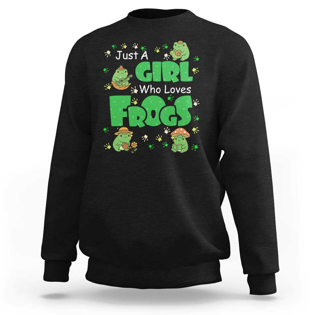 Just A Girl Who Loves Frogs Gift Sweatshirt - Wonder Print Shop