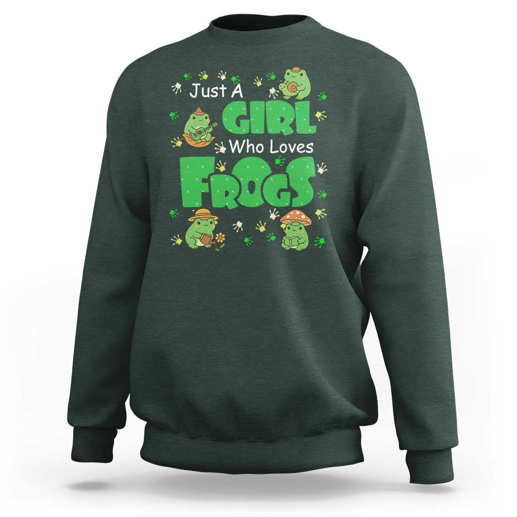 Just A Girl Who Loves Frogs Gift Sweatshirt - Wonder Print Shop