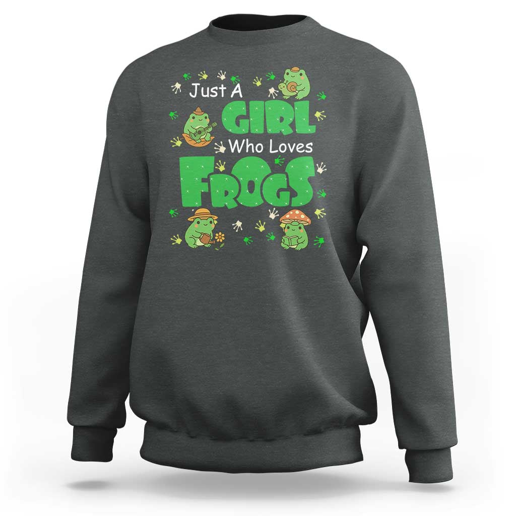 Just A Girl Who Loves Frogs Gift Sweatshirt - Wonder Print Shop