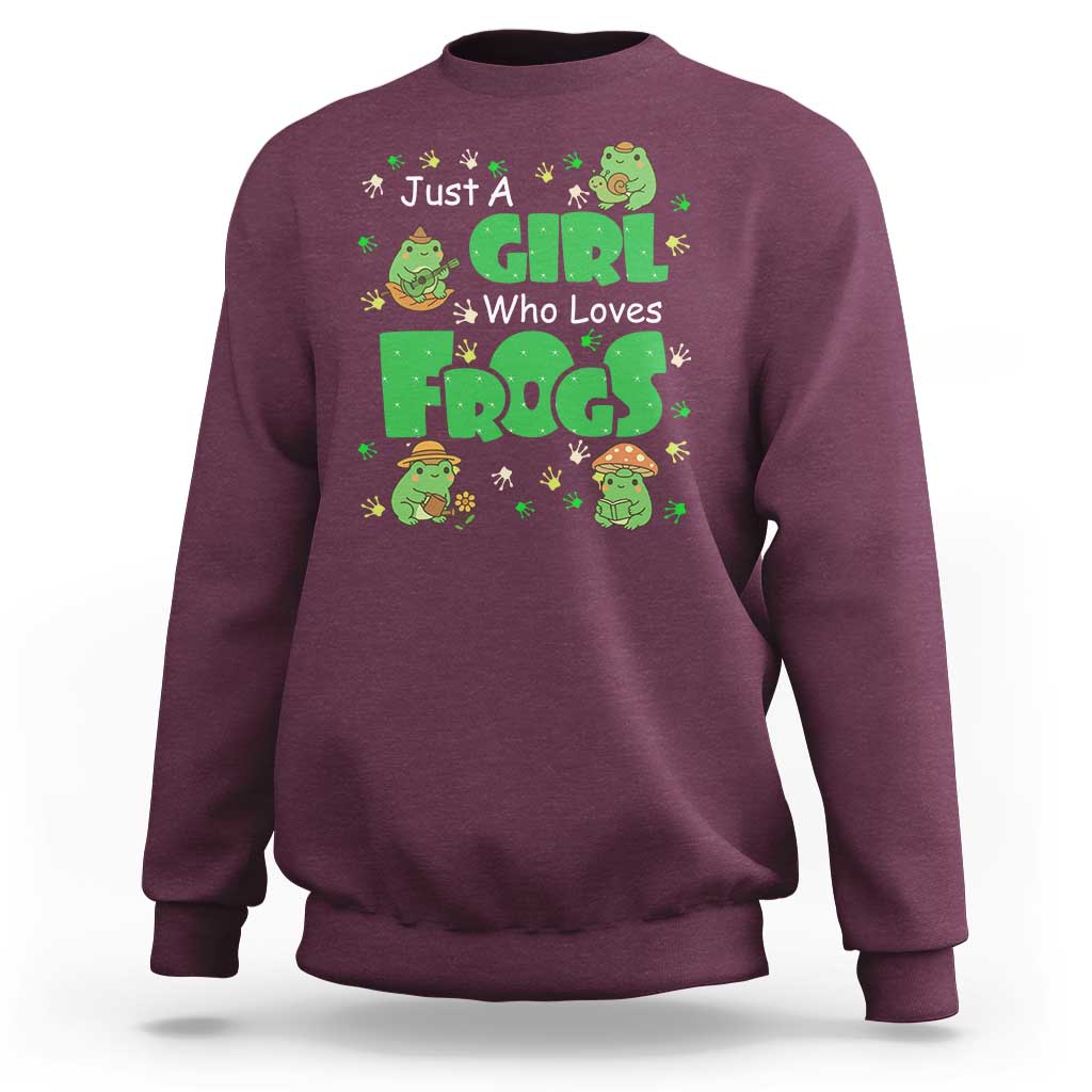 Just A Girl Who Loves Frogs Gift Sweatshirt - Wonder Print Shop