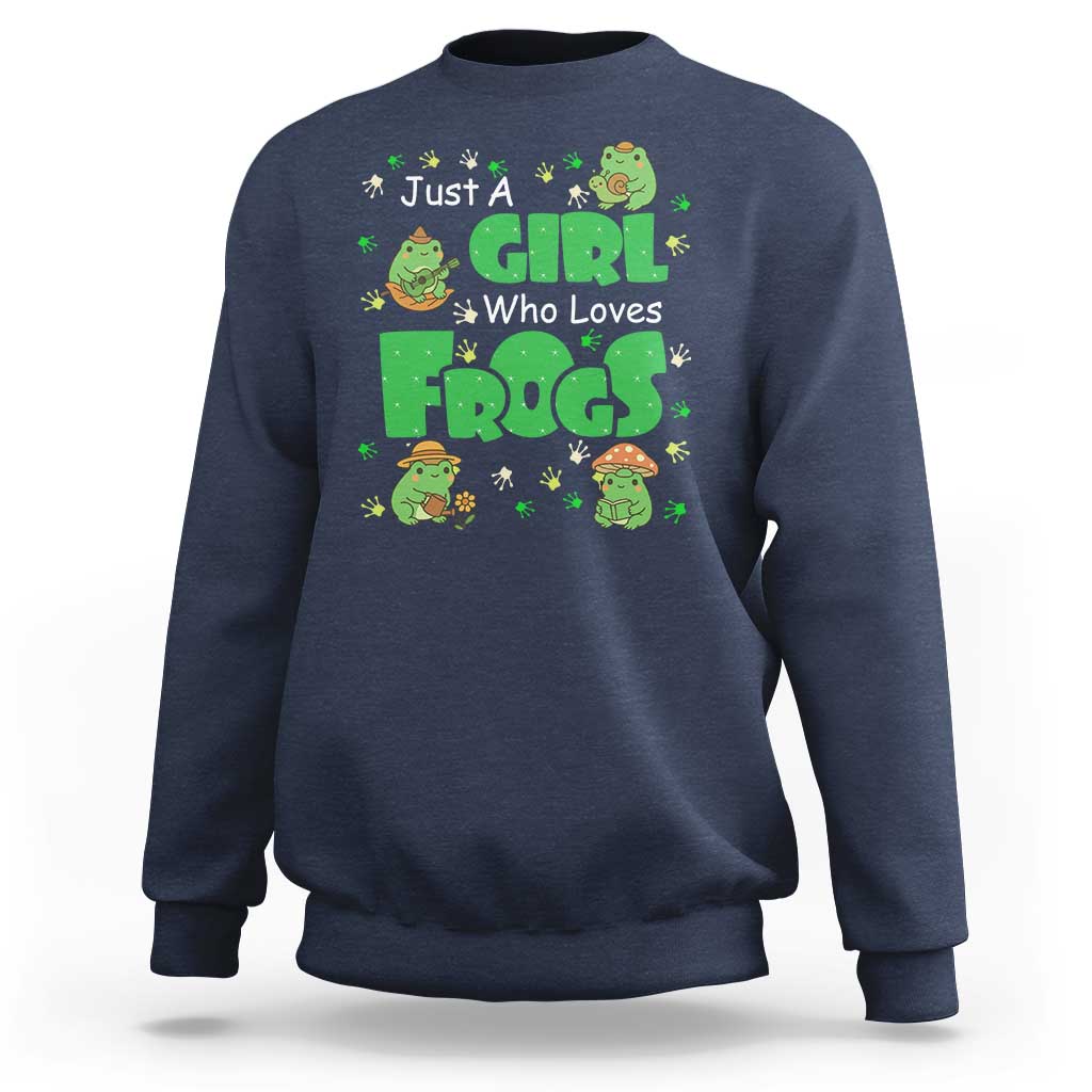 Just A Girl Who Loves Frogs Gift Sweatshirt - Wonder Print Shop