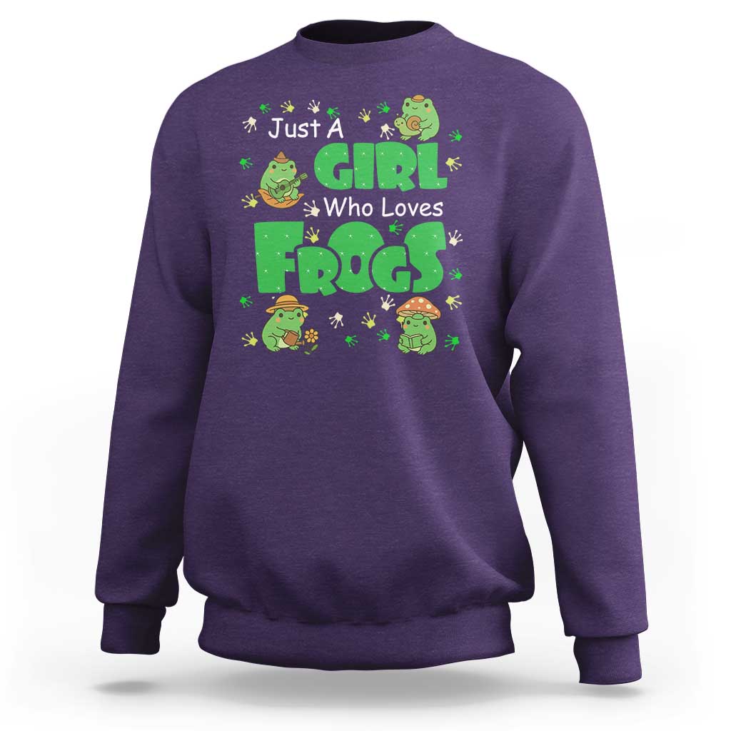 Just A Girl Who Loves Frogs Gift Sweatshirt - Wonder Print Shop