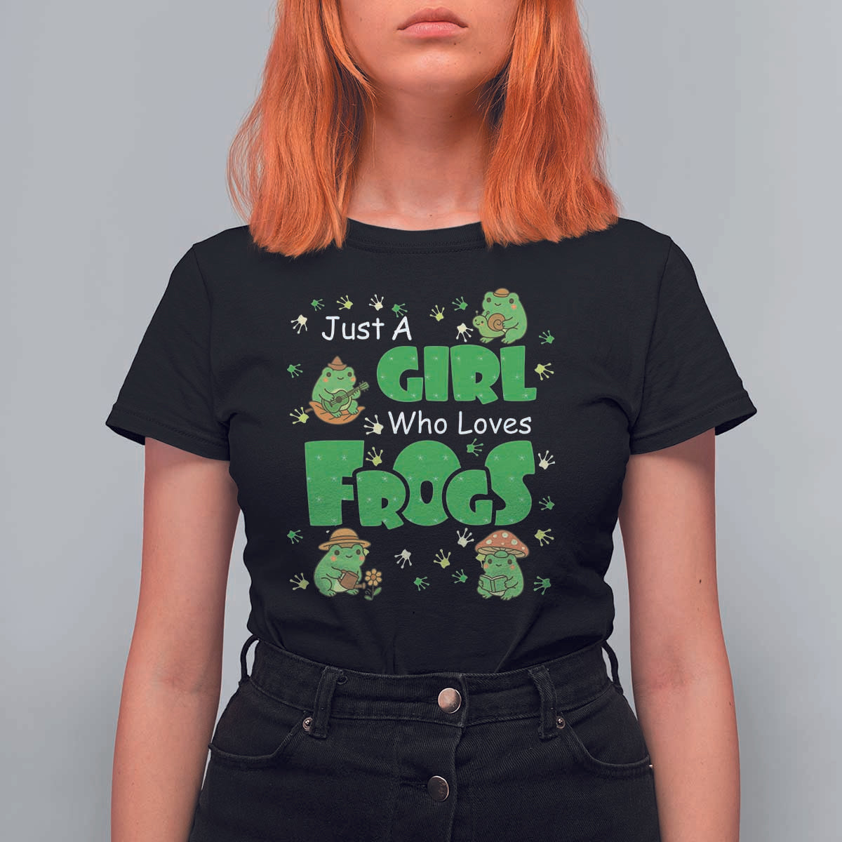 Just A Girl Who Loves Frogs Gift T Shirt For Women - Wonder Print Shop