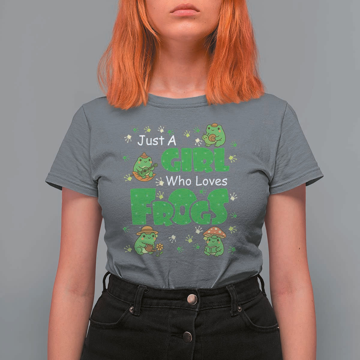 Just A Girl Who Loves Frogs Gift T Shirt For Women - Wonder Print Shop