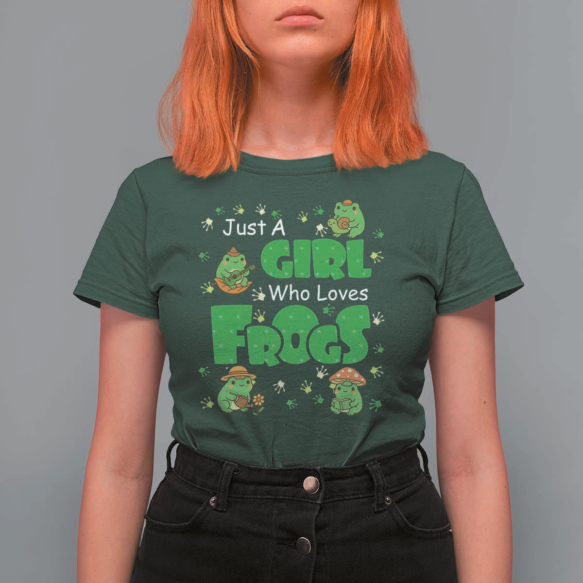 Just A Girl Who Loves Frogs Gift T Shirt For Women - Wonder Print Shop