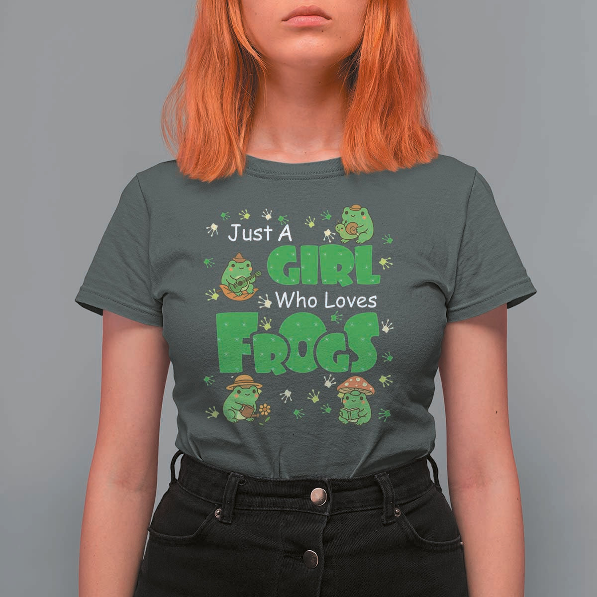 Just A Girl Who Loves Frogs Gift T Shirt For Women - Wonder Print Shop