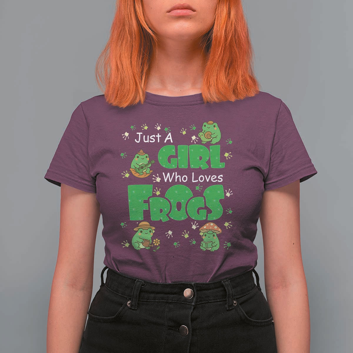 Just A Girl Who Loves Frogs Gift T Shirt For Women - Wonder Print Shop