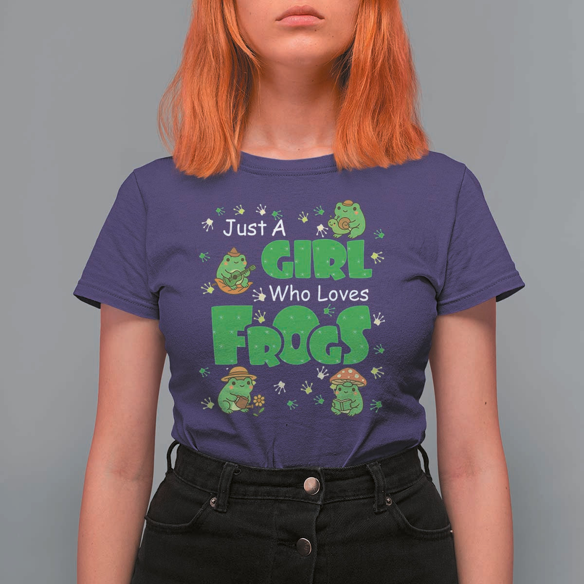 Just A Girl Who Loves Frogs Gift T Shirt For Women - Wonder Print Shop