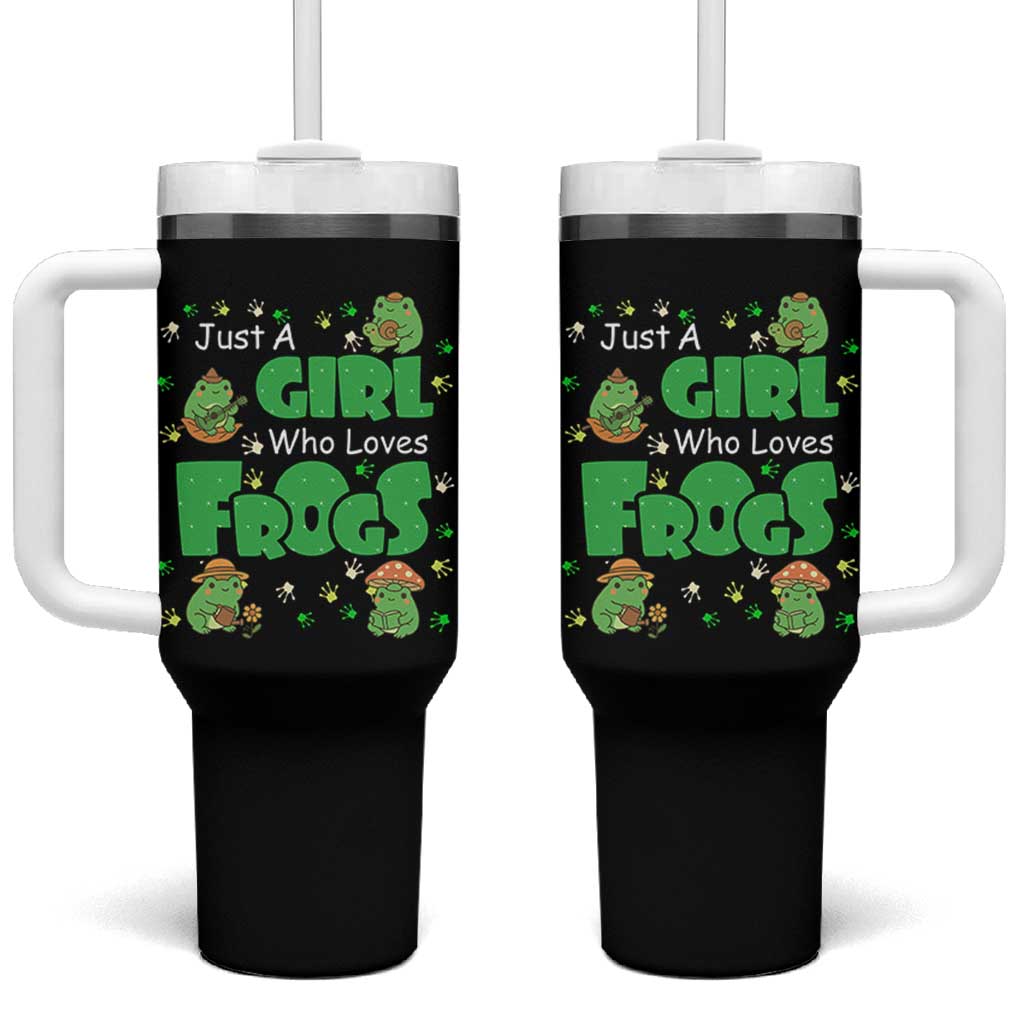 Just A Girl Who Loves Frogs Gift Tumbler With Handle