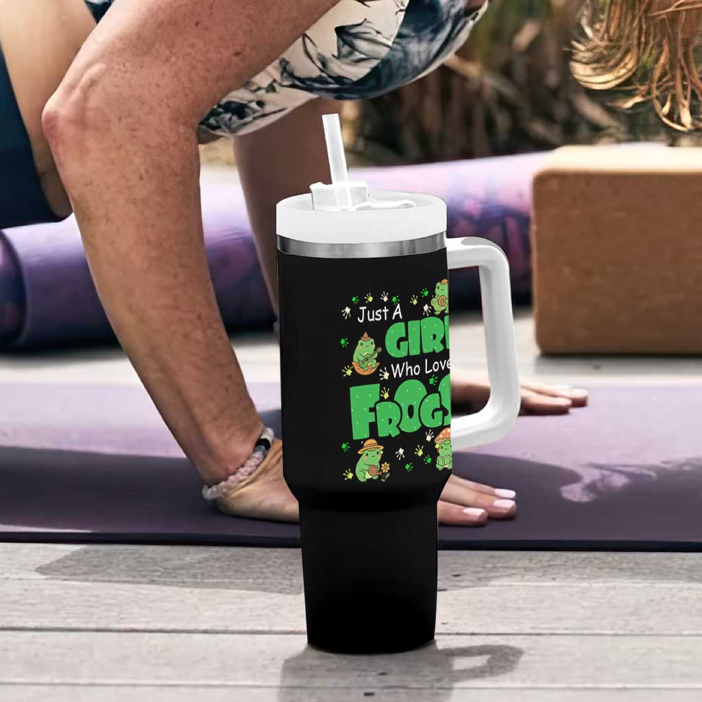 Just A Girl Who Loves Frogs Gift Tumbler With Handle