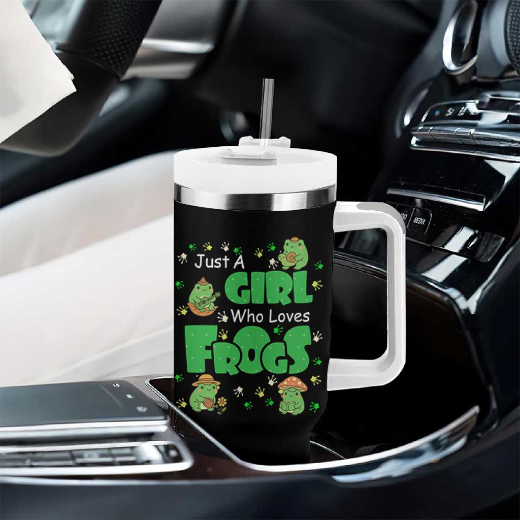 Just A Girl Who Loves Frogs Gift Tumbler With Handle