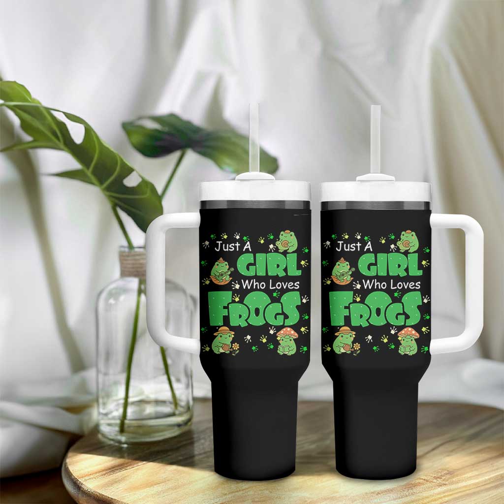 Just A Girl Who Loves Frogs Gift Tumbler With Handle