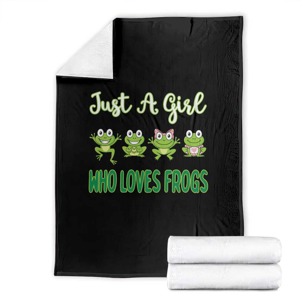 Just A Girl Who Loves Frogs Throw Blanket Frog Lover - Wonder Print Shop