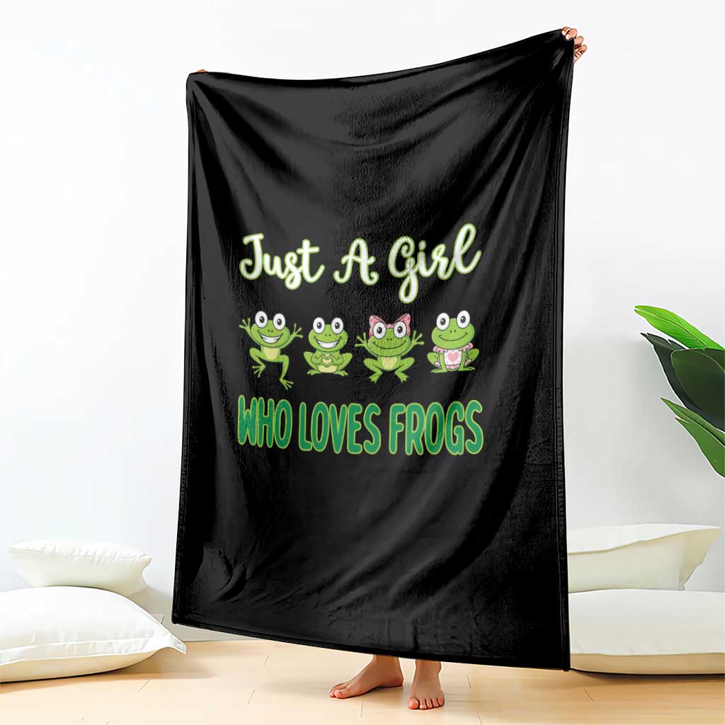 Just A Girl Who Loves Frogs Throw Blanket Frog Lover - Wonder Print Shop