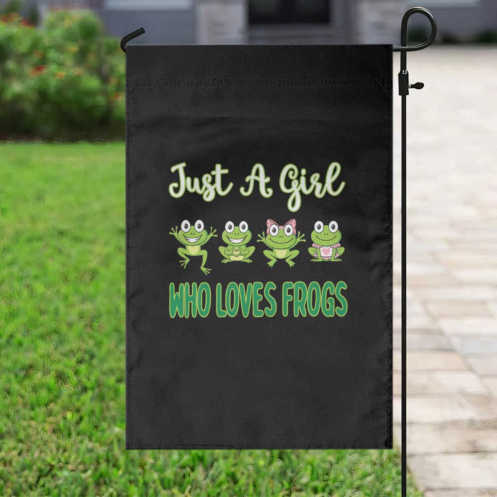 Just A Girl Who Loves Frogs Garden Flag Frog Lover - Wonder Print Shop