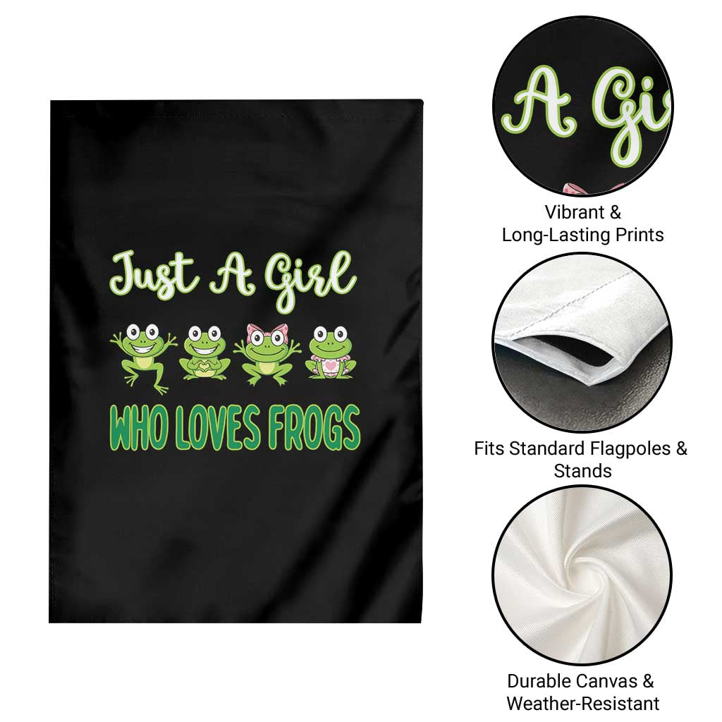 Just A Girl Who Loves Frogs Garden Flag Frog Lover - Wonder Print Shop