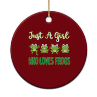 Just A Girl Who Loves Frogs Ceramic Ornament Frog Lover - Wonder Print Shop