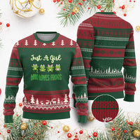 Just A Girl Who Loves Frogs Ugly Christmas Sweater Frog Lover - Wonder Print Shop