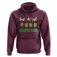 Just A Girl Who Loves Frogs Hoodie Frog Lover - Wonder Print Shop