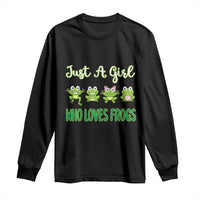 Just A Girl Who Loves Frogs Long Sleeve Shirt Frog Lover - Wonder Print Shop