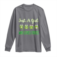 Just A Girl Who Loves Frogs Long Sleeve Shirt Frog Lover - Wonder Print Shop