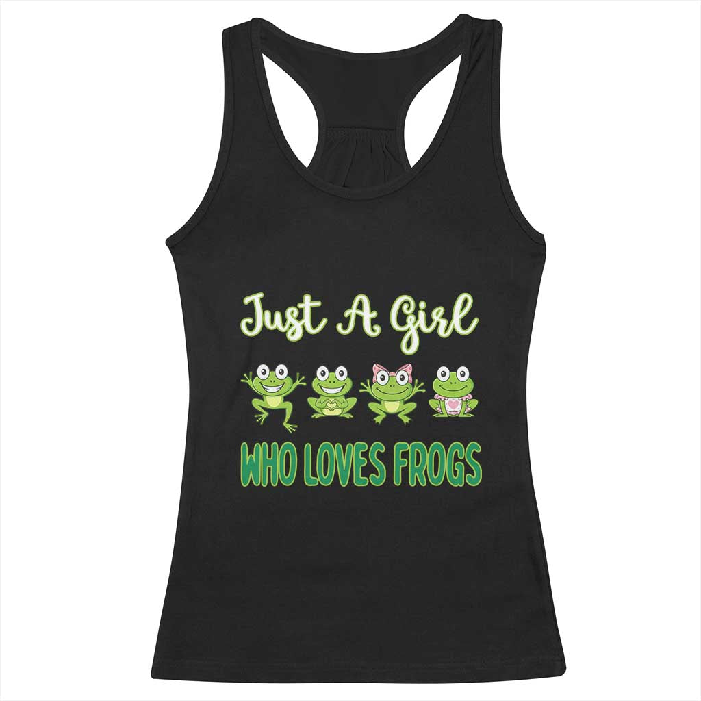 Just A Girl Who Loves Frogs Racerback Tank Top Frog Lover - Wonder Print Shop