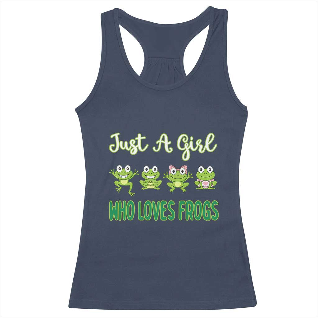 Just A Girl Who Loves Frogs Racerback Tank Top Frog Lover - Wonder Print Shop