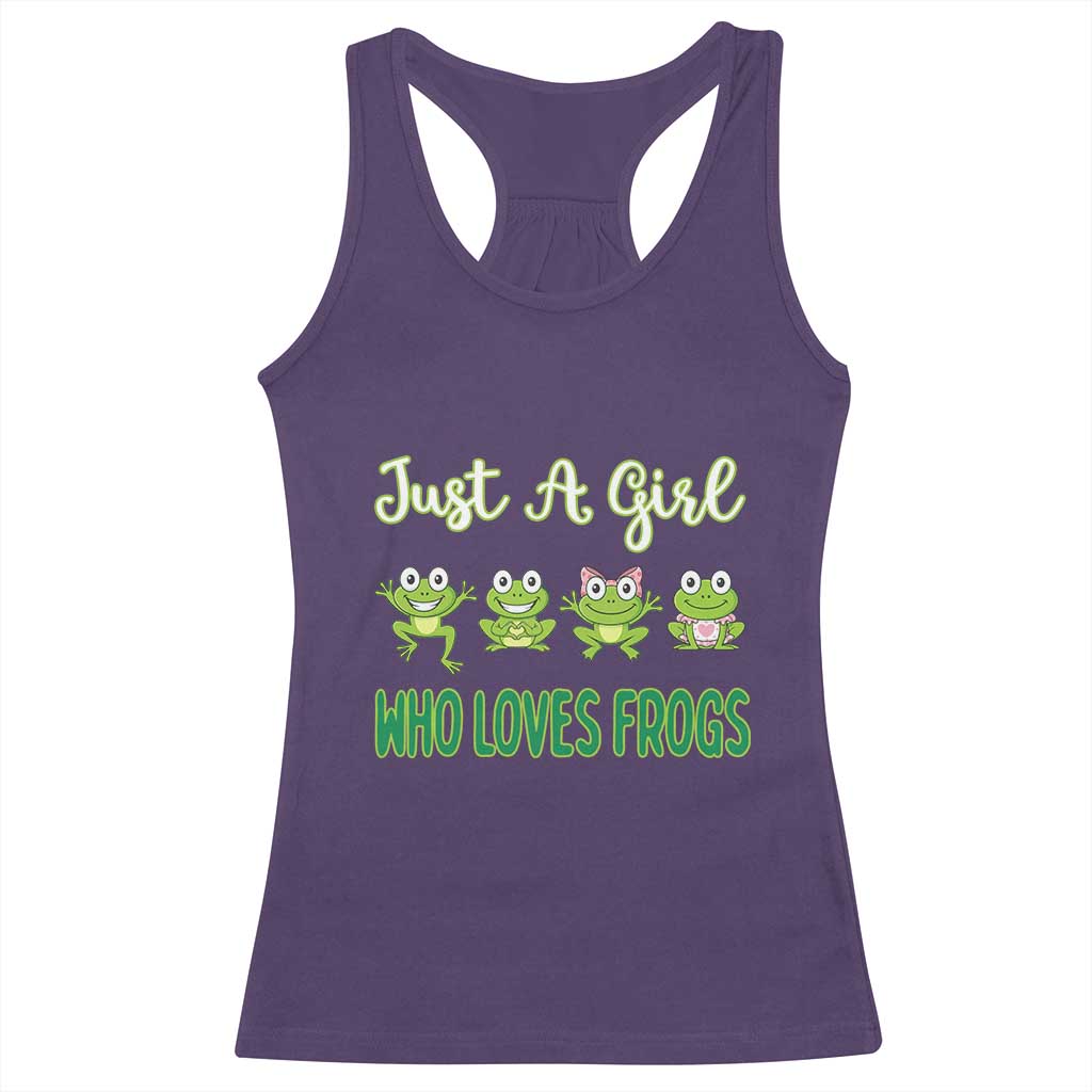 Just A Girl Who Loves Frogs Racerback Tank Top Frog Lover - Wonder Print Shop