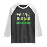 Just A Girl Who Loves Frogs Raglan Shirt Frog Lover - Wonder Print Shop