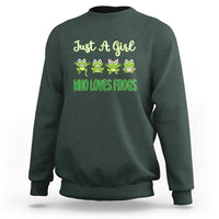 Just A Girl Who Loves Frogs Sweatshirt Frog Lover - Wonder Print Shop